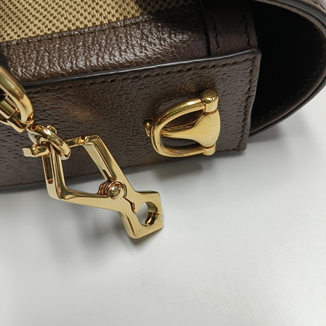 Horsebit 1955 Mini Monogram Canvas Beige