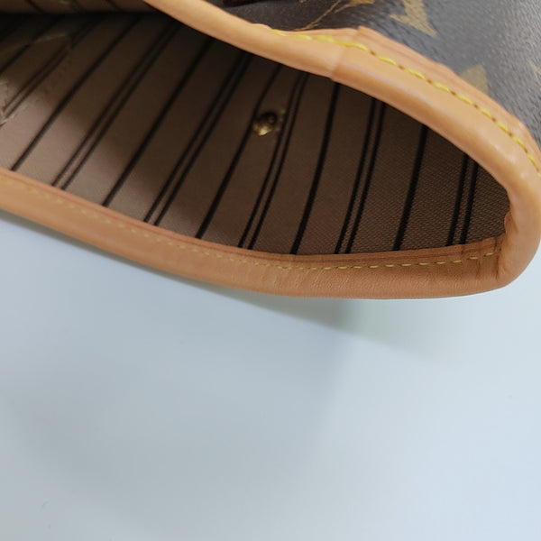 NEVERFULL MM Monogram Coated Canvas Brown