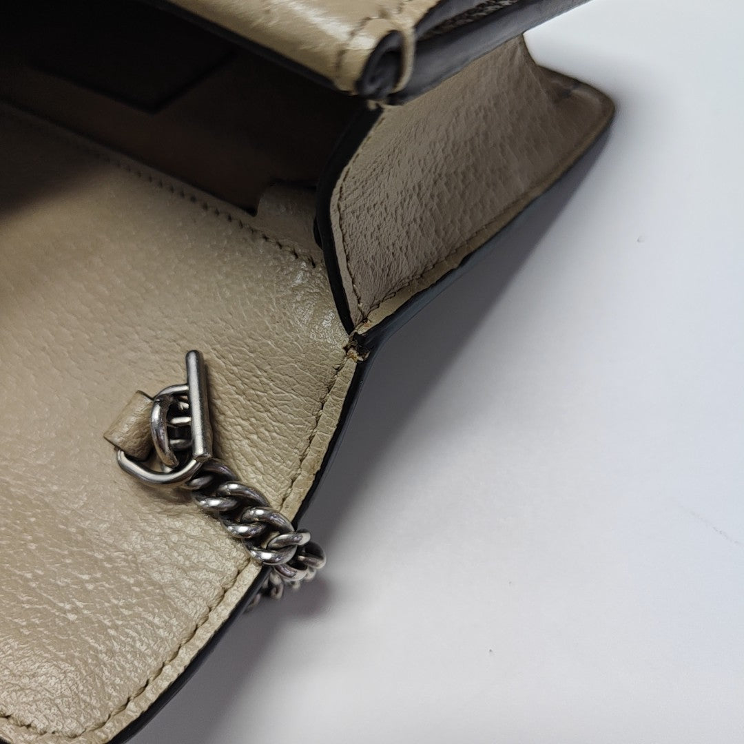 Dionysus Super Mini Monogram Coated Canvas Beige