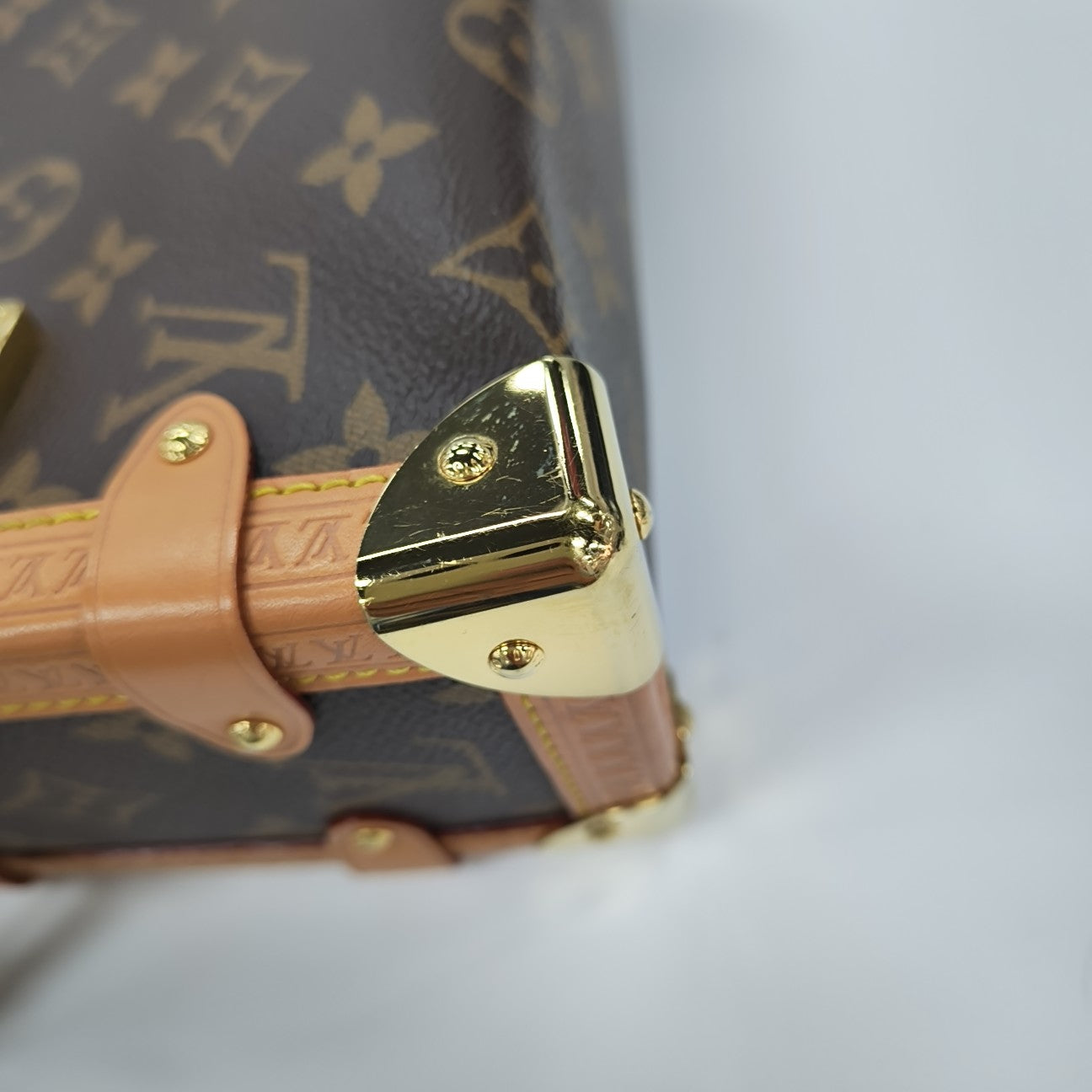 SIDE TRUNK MM Monogram Coated Canvas Brown