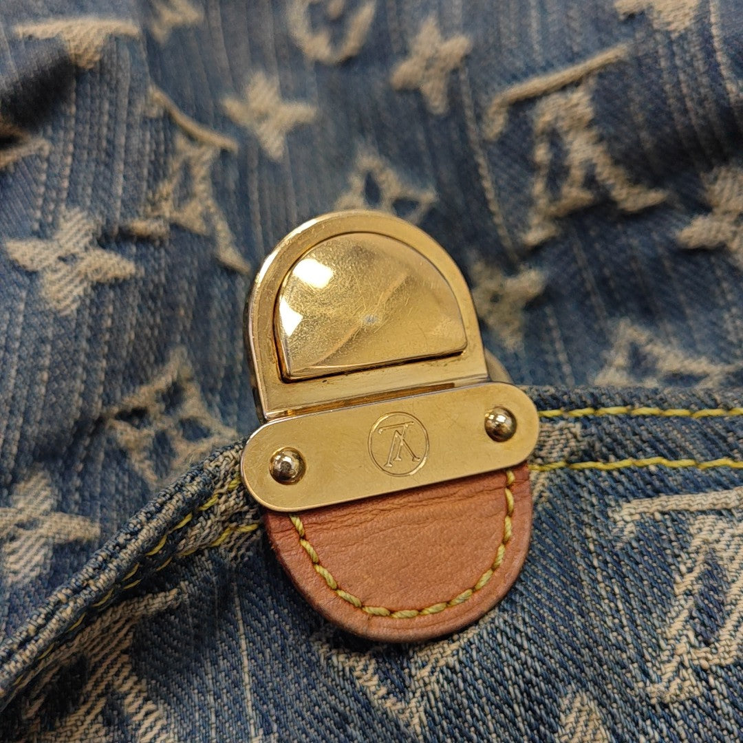 PLEATY Monogram Denim Blue