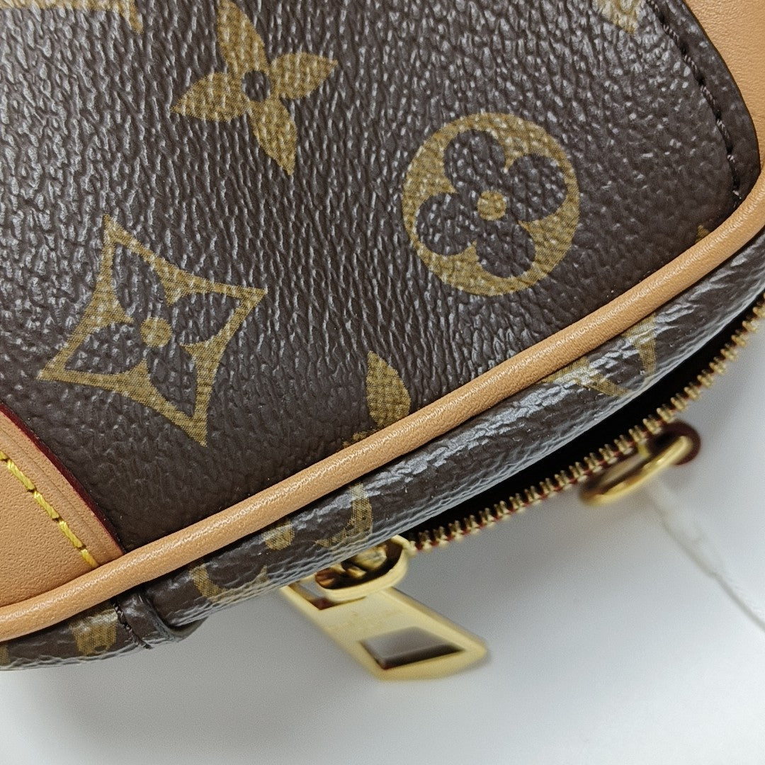 DEAUVILLE Mini Monogram Coated Canvas Brown