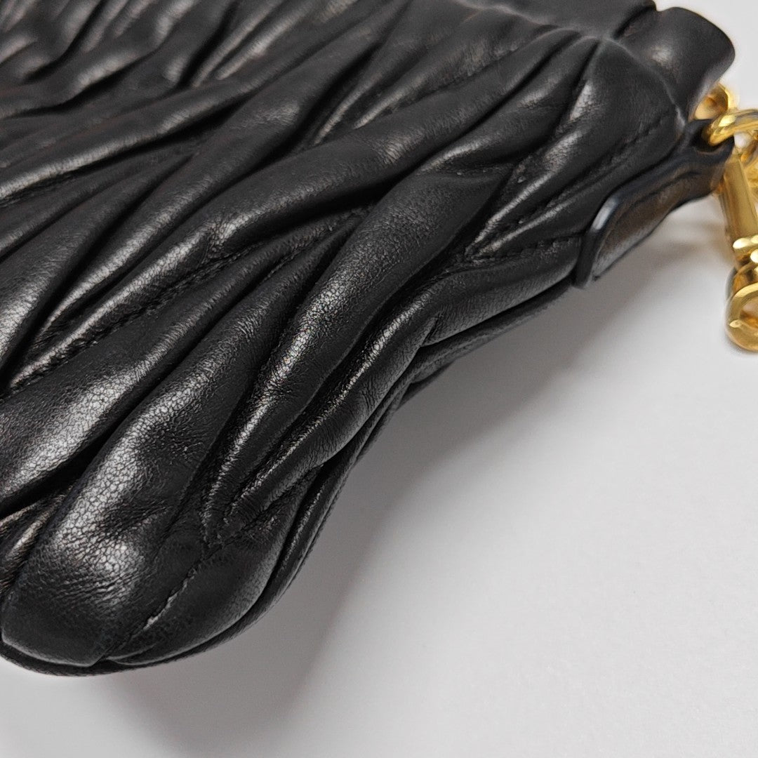 Quilted Lambskin Shoulder Bag Black