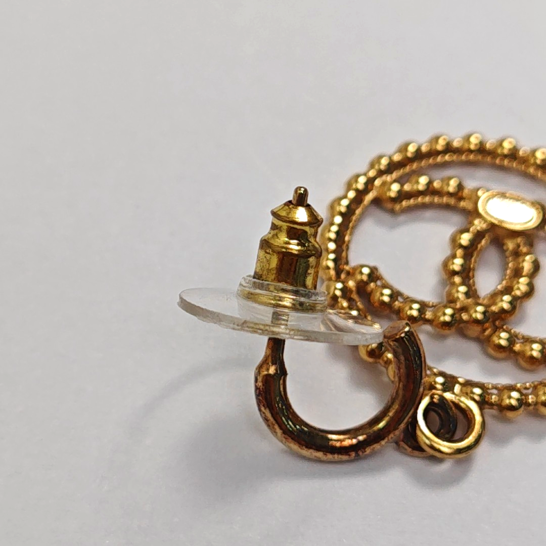 CC Logo Metal Gold Earrings