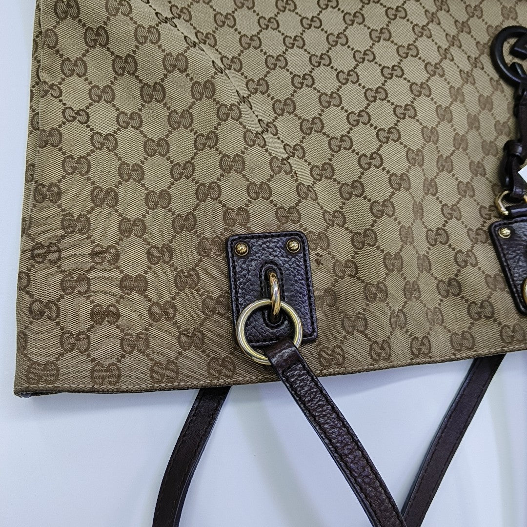 Monogram Canvas Tote Bag Brown