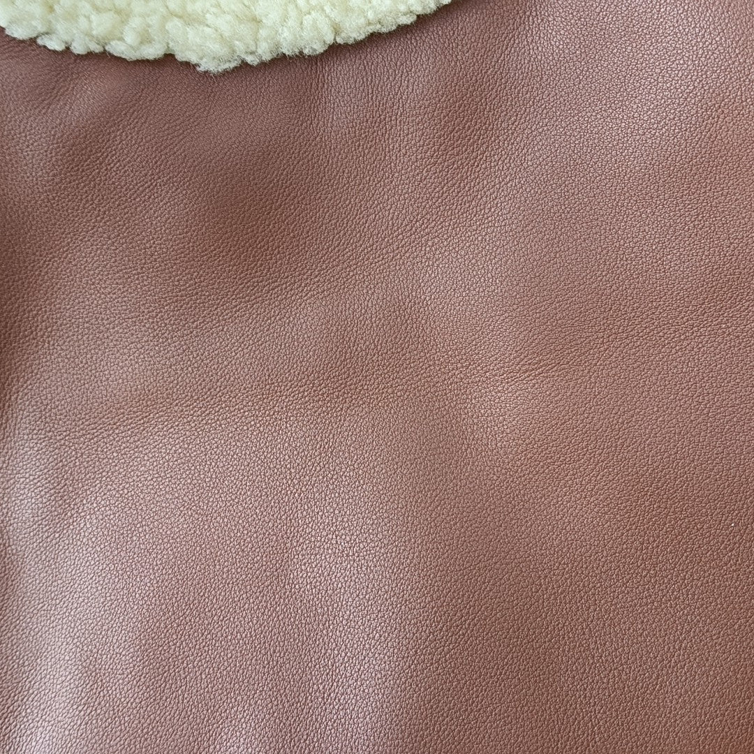 Calfskin Top Handle Bag Brown