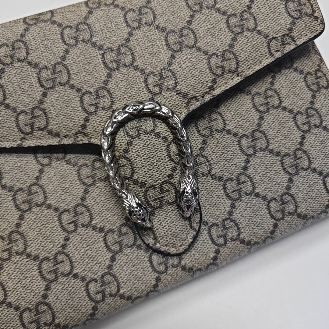 Dionysus Mini Monogram Coated Canvas Beige