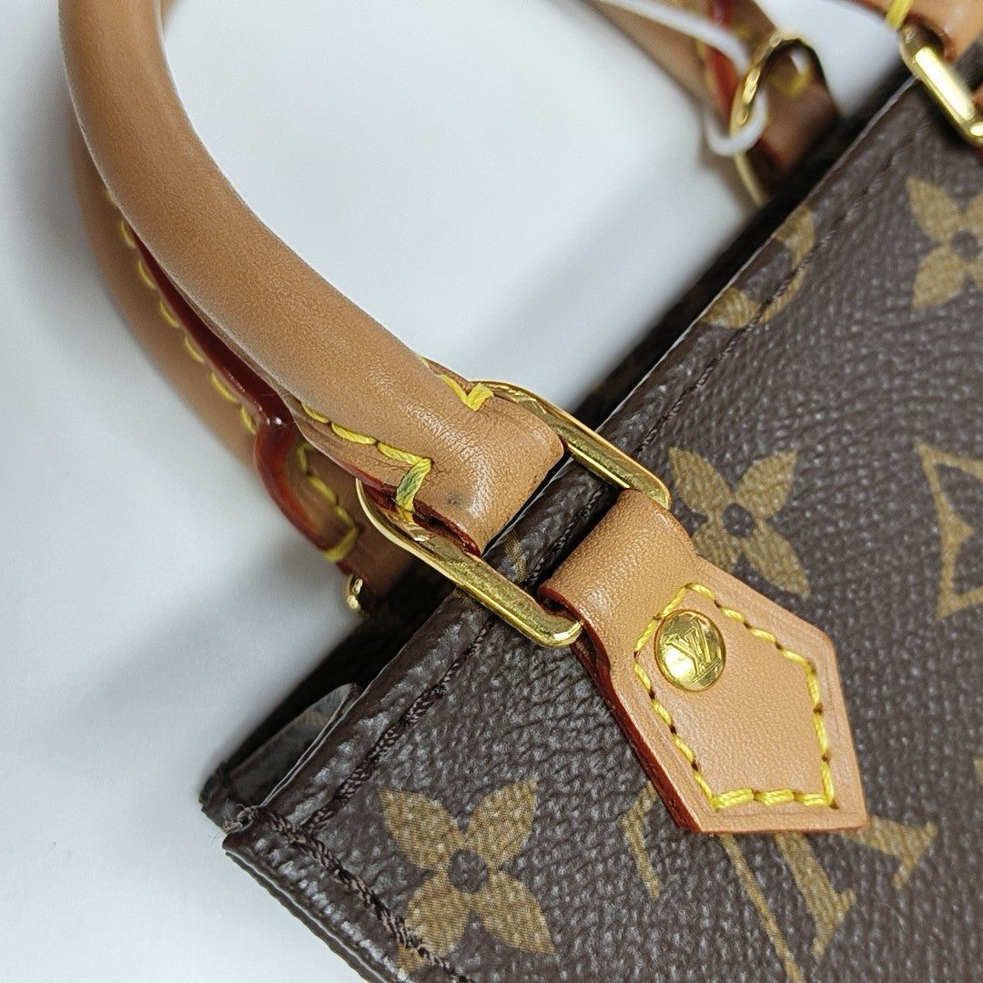 SAC PLAT Mini Monogram Coated Canvas Brown
