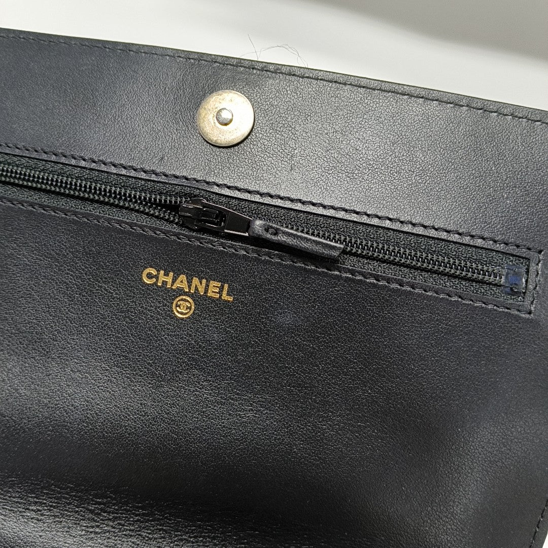 BOY CHANEL Mini Quilted Grained Calfskin Black