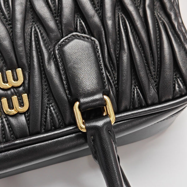 Arcadie Matelassé Large Quilted Lambskin Black