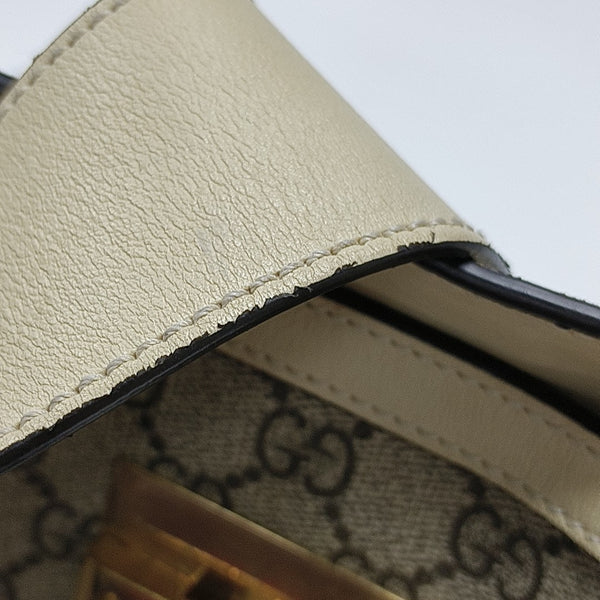 Padlock Small Monogram Coated Canvas Beige