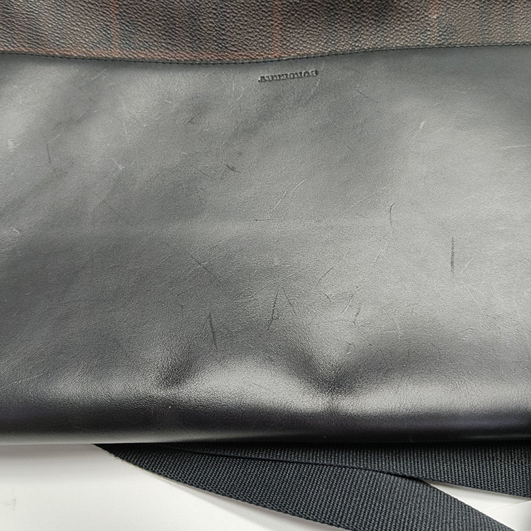Coated Canvas Shoulder Bag Brown