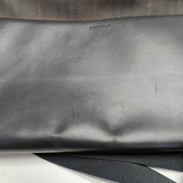 Coated Canvas Shoulder Bag Brown