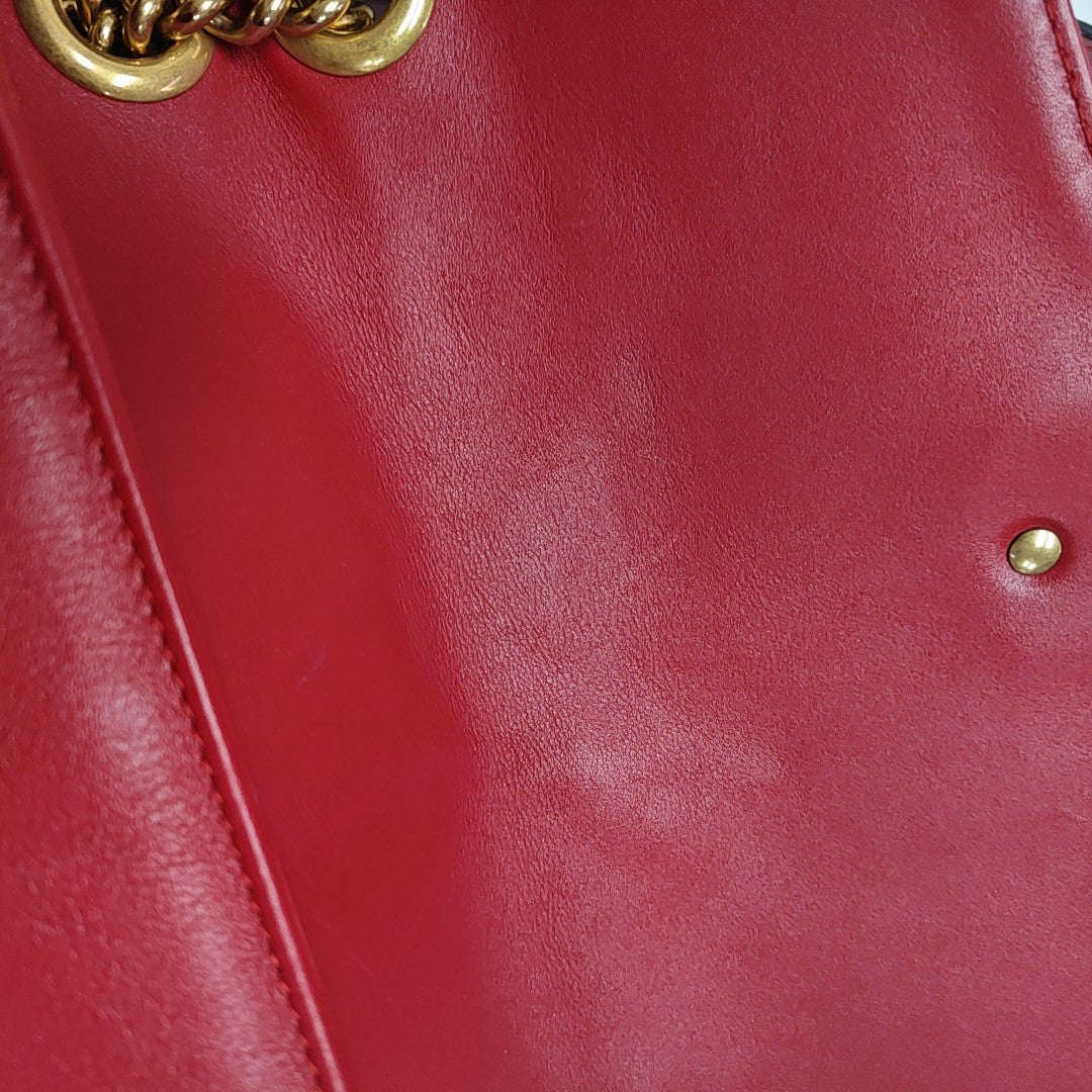 GG Marmont Large Quilted Calfskin Red