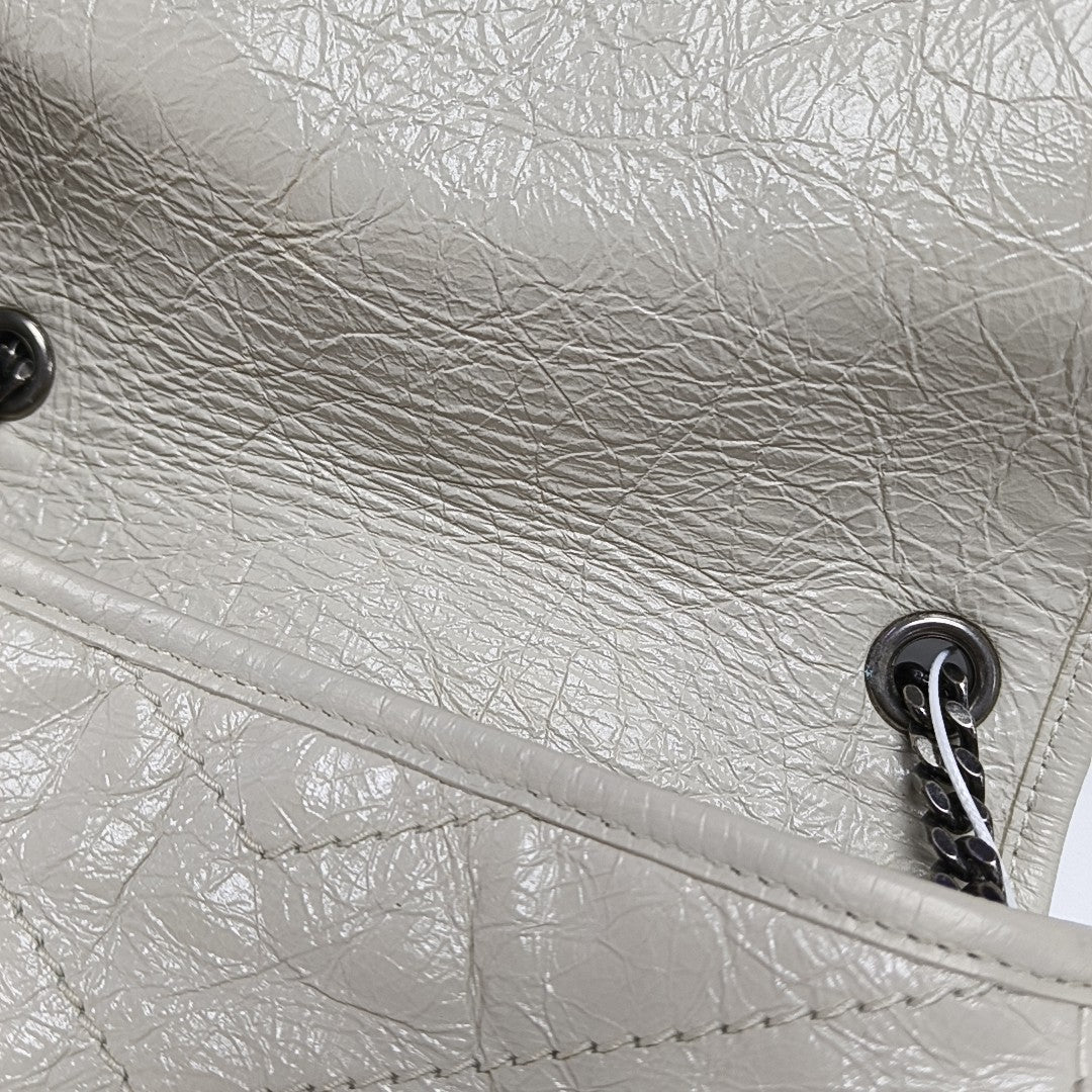 NIKI Mini Chevron Calfskin White