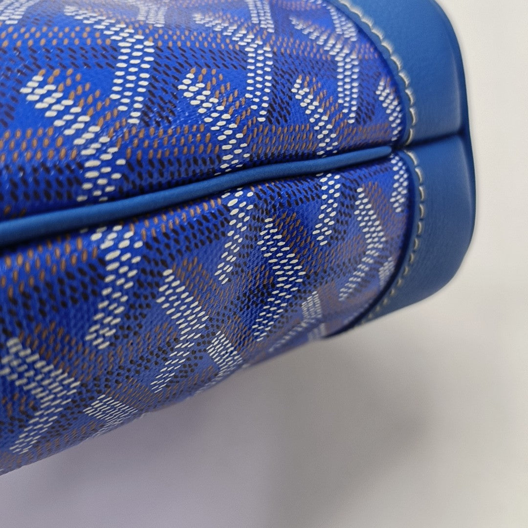 Coated Canvas Shoulder Bag Mini Blue
