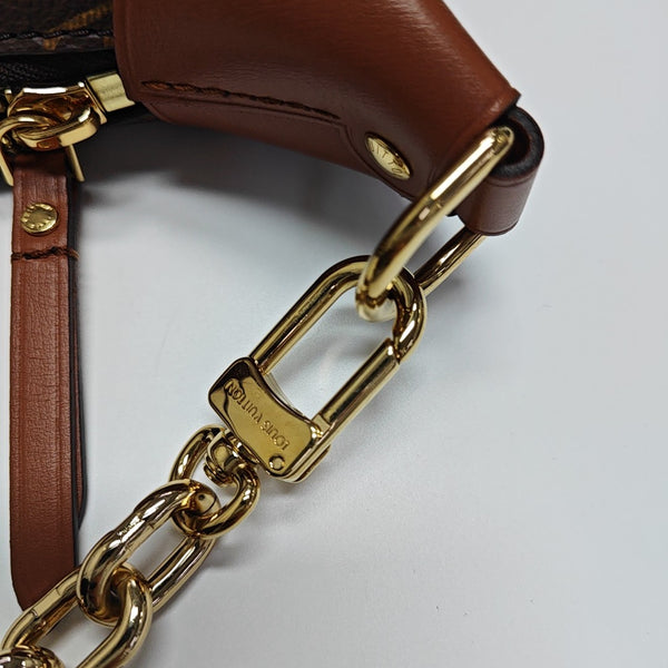 LOOP HOBO Monogram Coated Canvas Brown