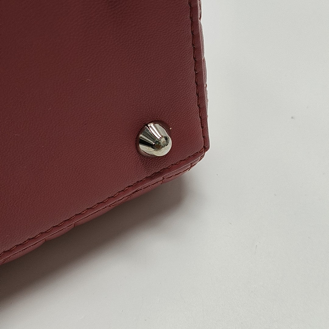 Lady Dior Large Cannage Lambskin Red