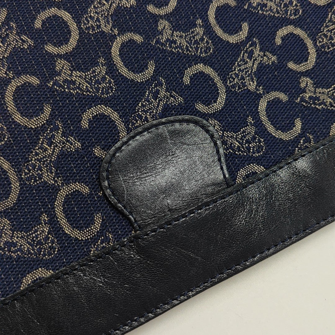 Coated Canvas Clutch Blue