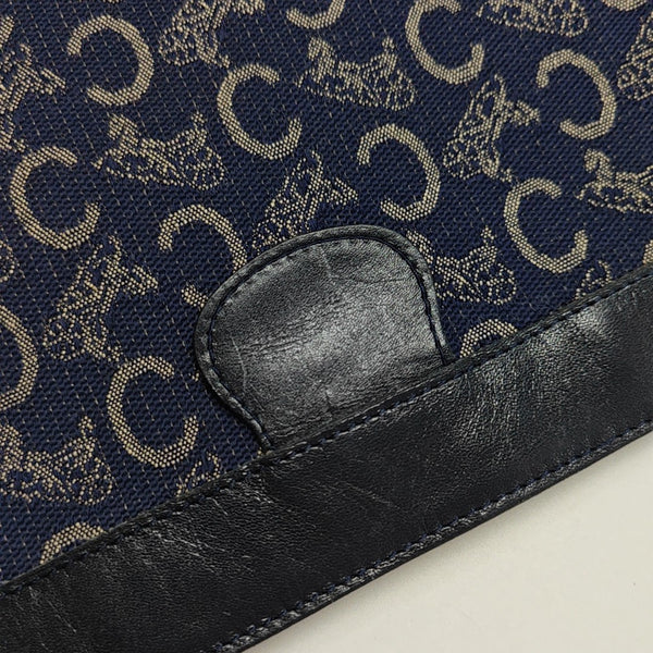 Coated Canvas Clutch Blue