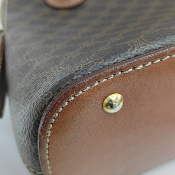 Coated Canvas Shoulder Bag Brown