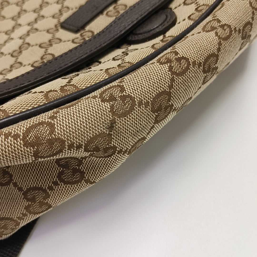 Monogram Fabric Shoulder Bag Beige