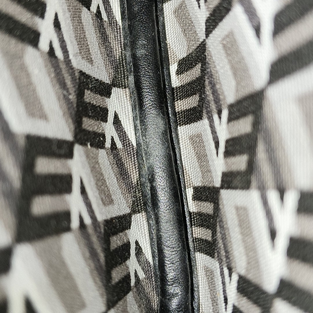 LIZ Monogram Coated Canvas Black