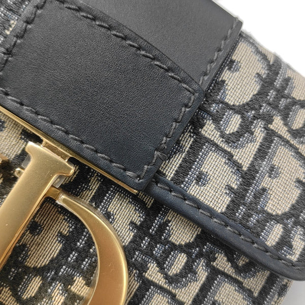 30 Montaigne Mini Oblique Canvas Blue