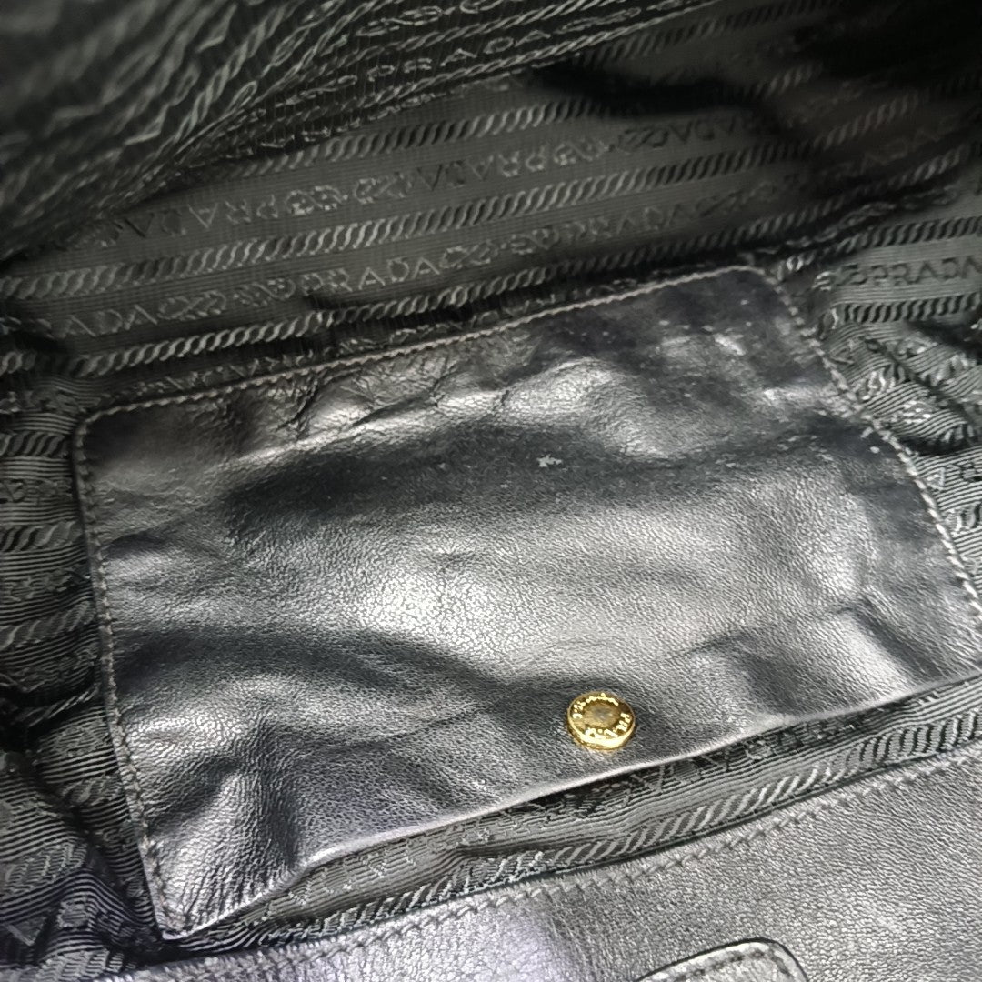 Nylon Top Handle Bag Black
