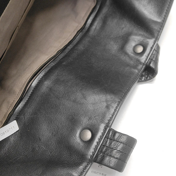 Calfskin Top Handle Bag Black