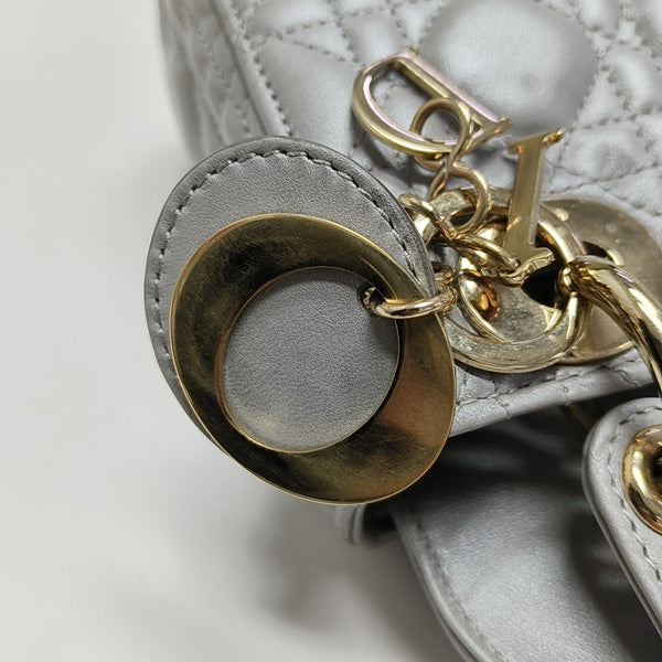 Lady Dior Mini Cannage Lambskin Gray