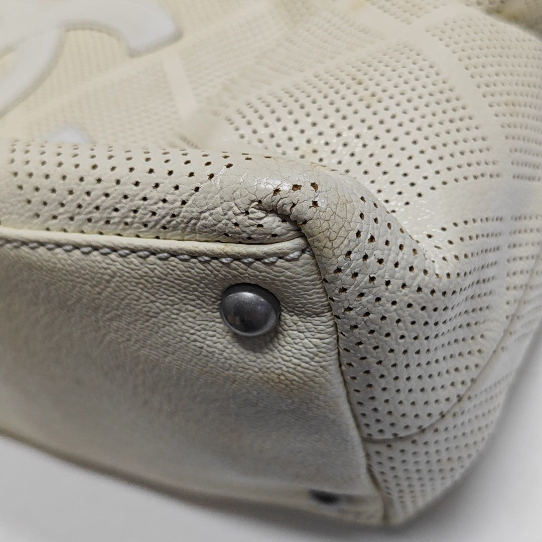 Quilted Lambskin Tote Bag White