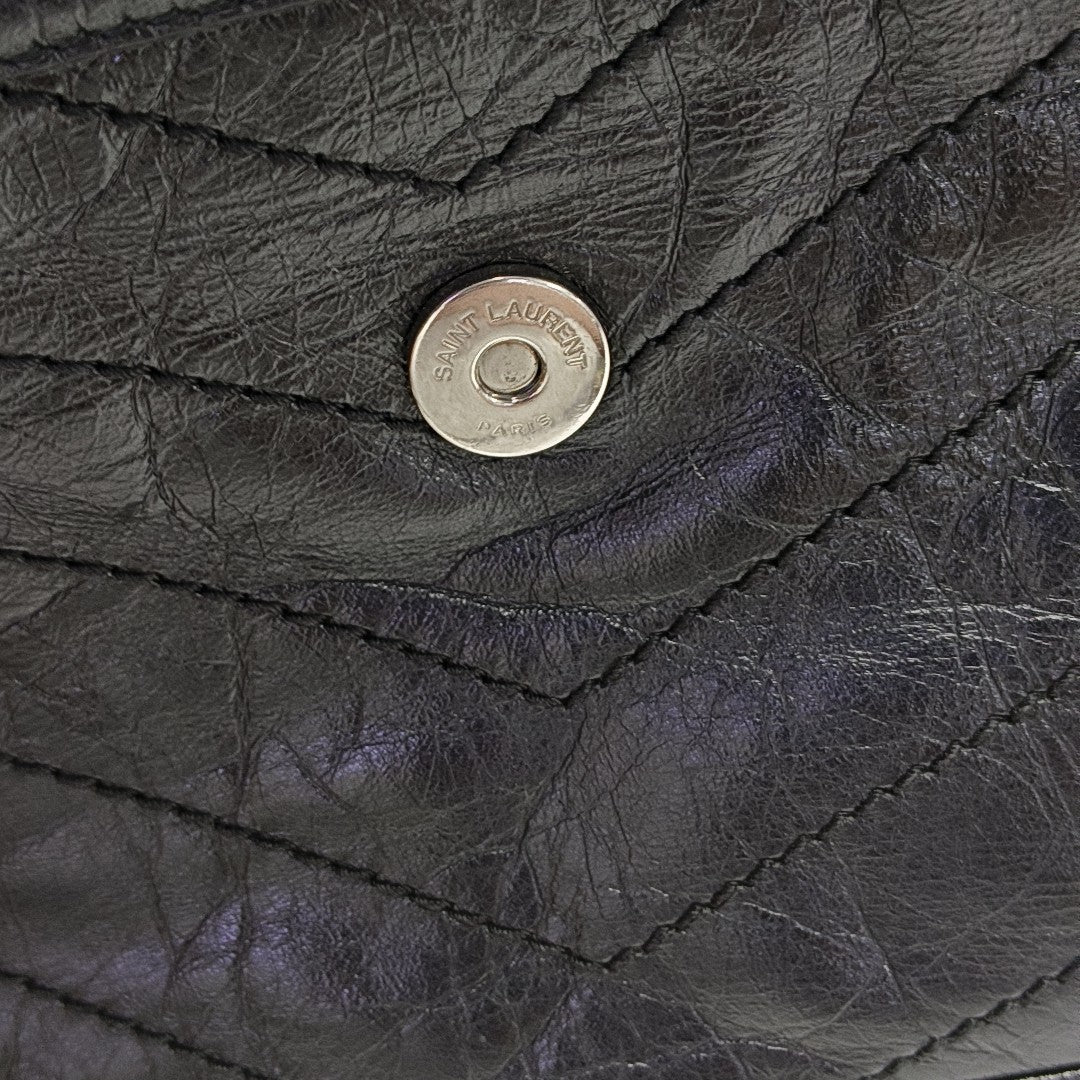 NIKI Medium Chevron Calfskin Black