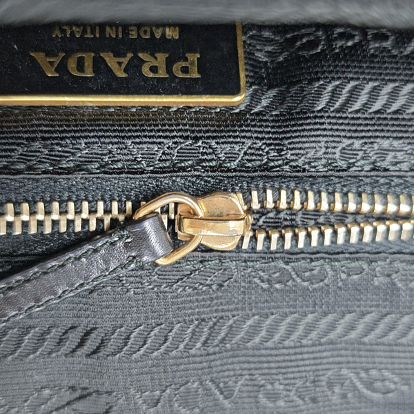 Nylon Top Handle Bag Black