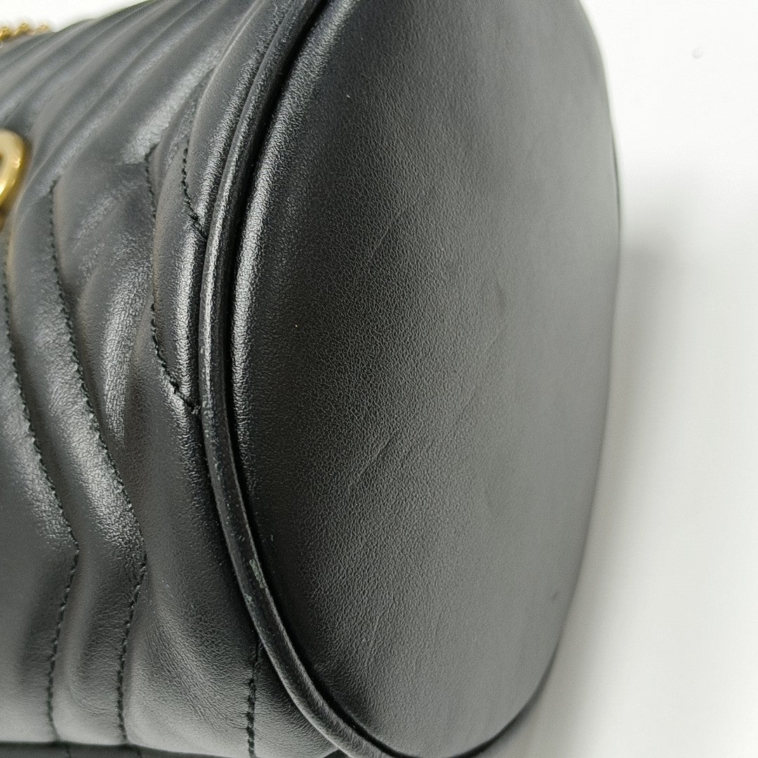 GG Marmont Mini Quilted Calfskin Black