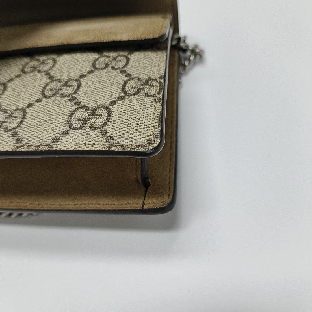 Dionysus Super Mini Monogram Coated Canvas Beige