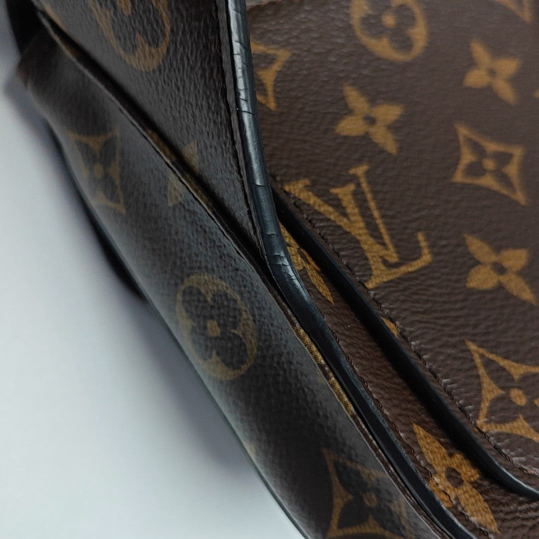 S LOCK Monogram Coated Canvas Brown