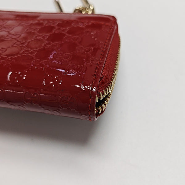 Monogram Patent Leather Coin Purse Red