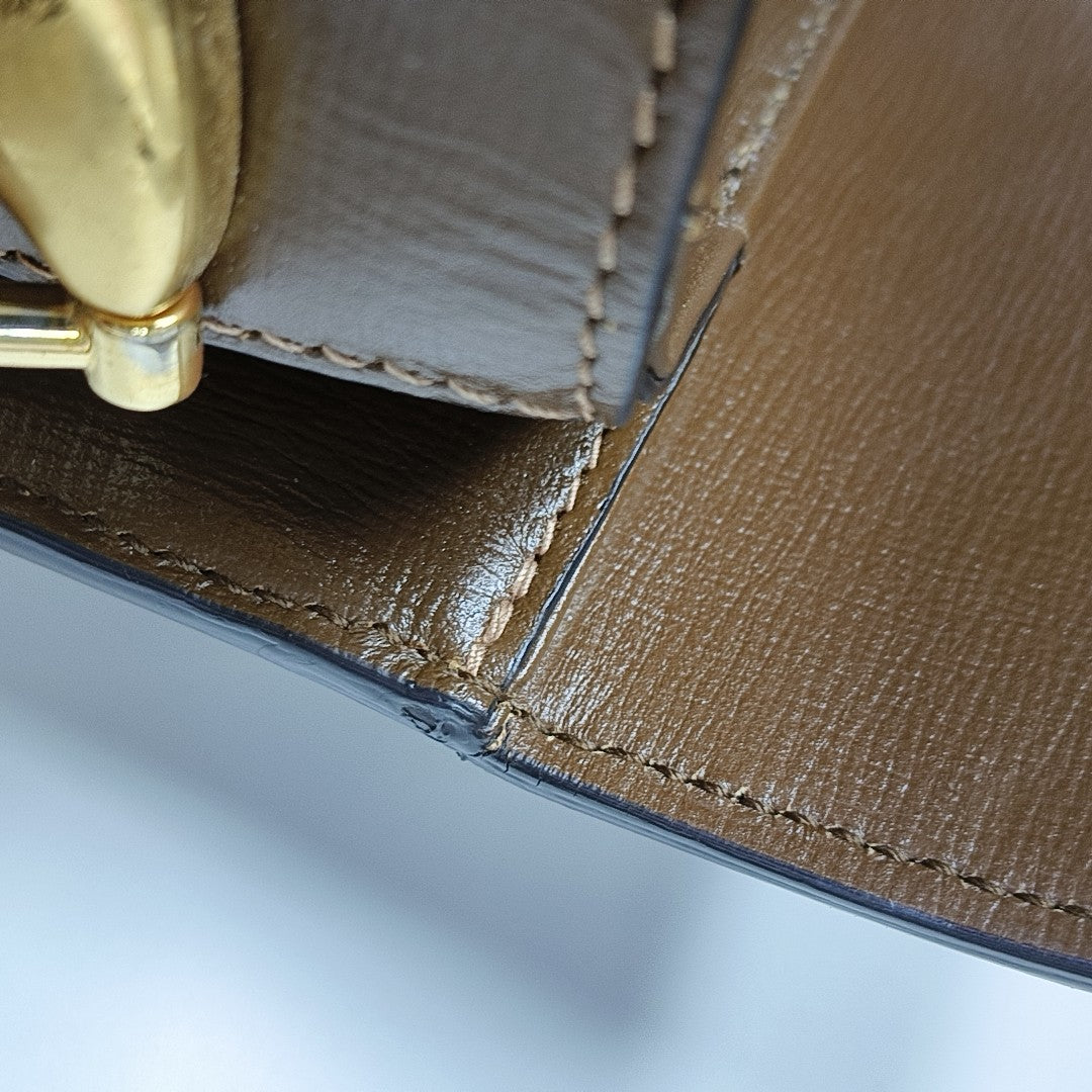 Horsebit 1955 Medium Monogram Coated Canvas Beige