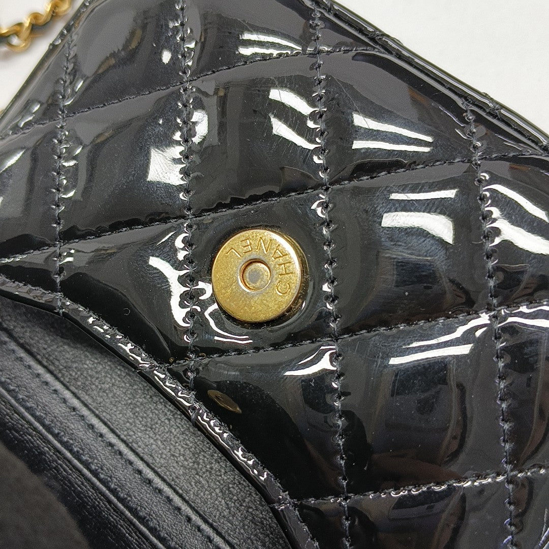 Quilted Patent Leather Black