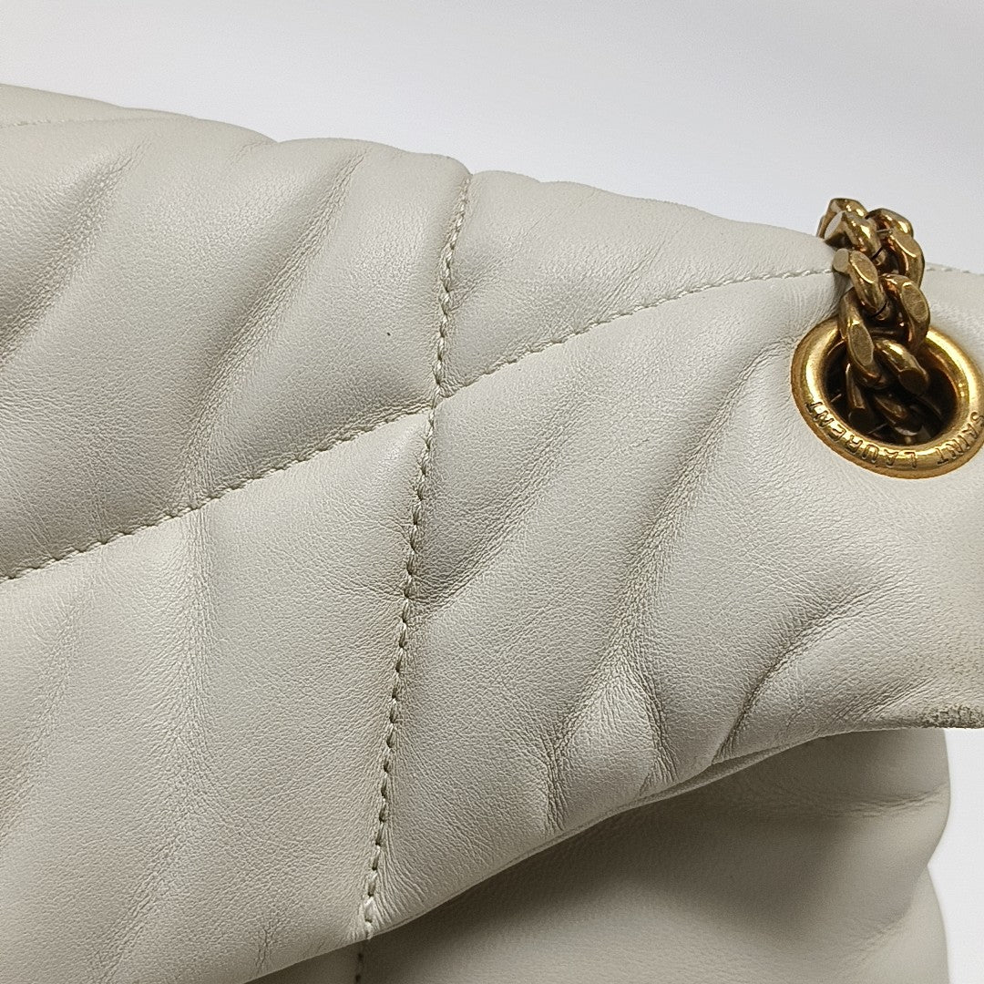 PUFFER Small Quilted Lambskin White