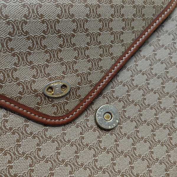 Coated Canvas Clutch Beige