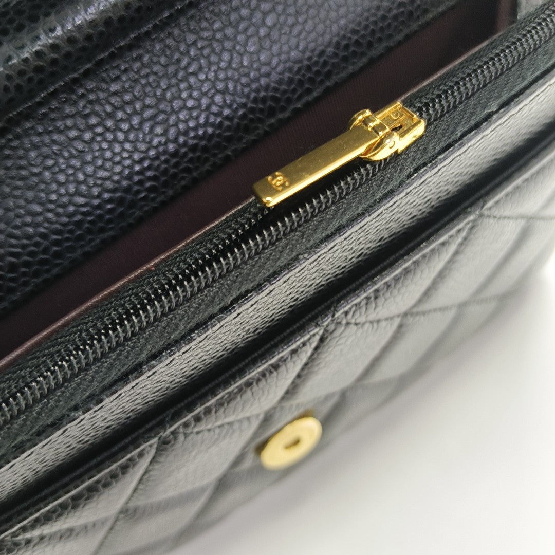 WOC Quilted Grained Calfskin Black