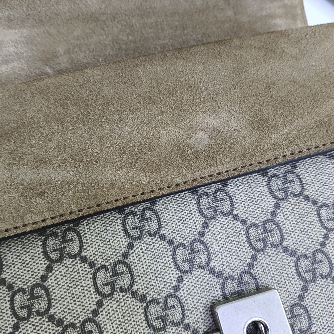 Dionysus Mini Monogram Coated Canvas Beige