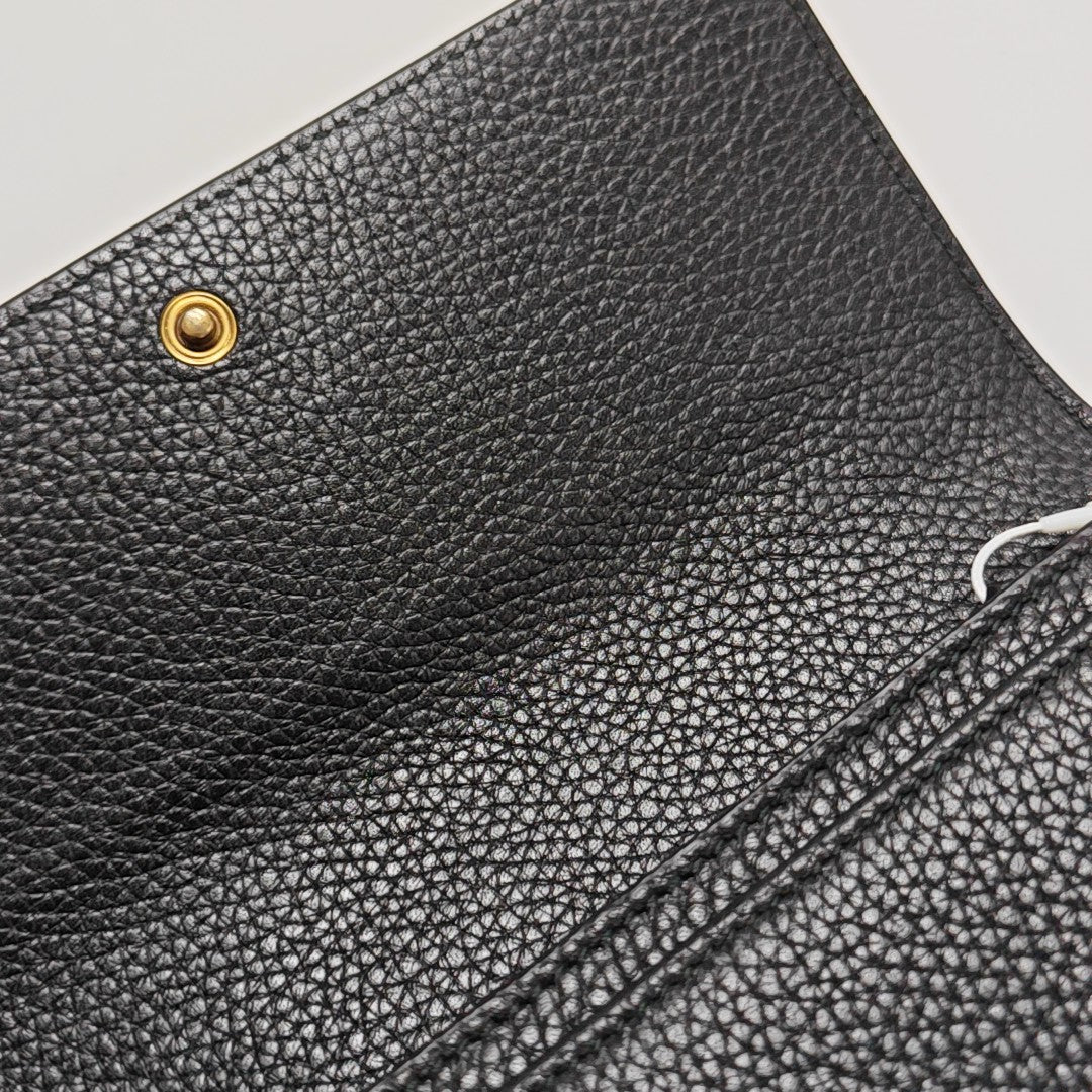 Animalier Calfskin Black Wallet
