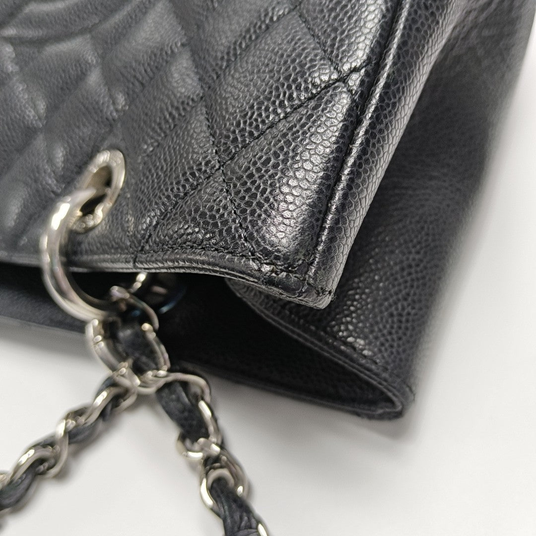 CHANEL GST Large Quilted Grained Calfskin Black
