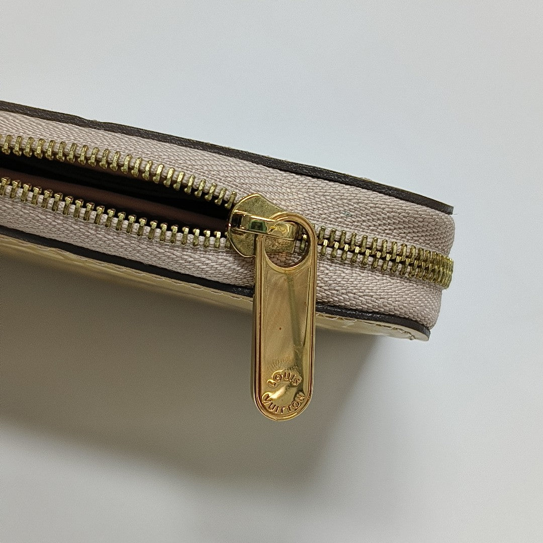 ZIPPY Monogram Patent Leather Yellow Wallet