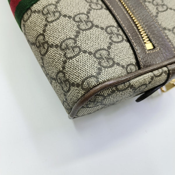 Ophidia Small Monogram Coated Canvas Beige
