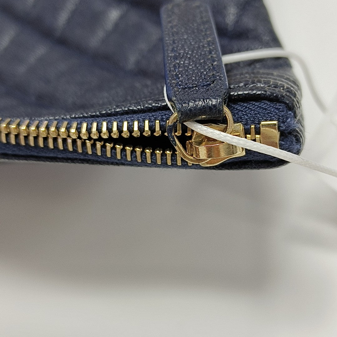 BOY CHANEL Large Quilted Grained Calfskin Blue