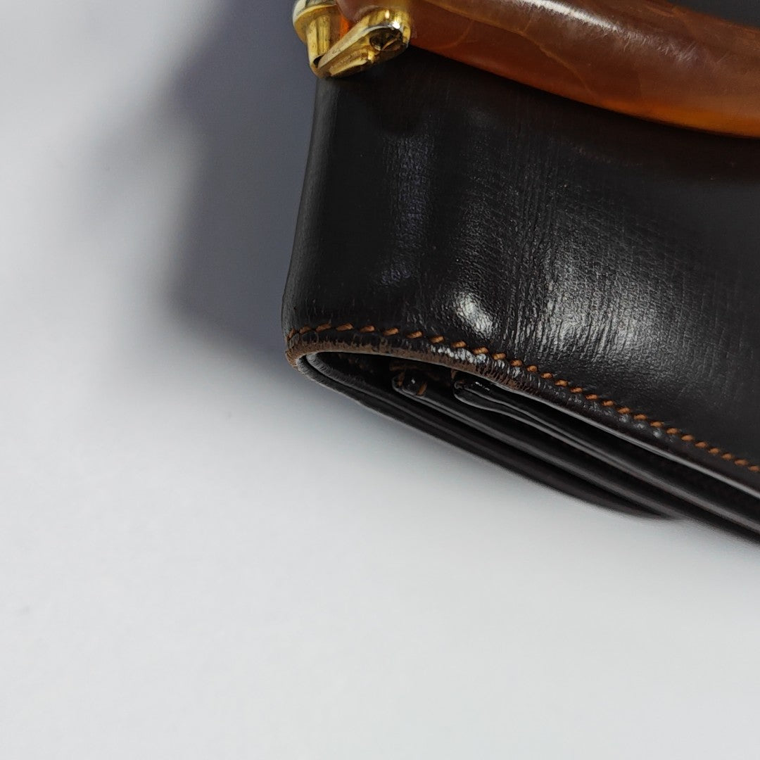 Calfskin Top Handle Bag Brown